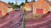 Un pueblo en Portugal se inundó de vino tinto tras explosión