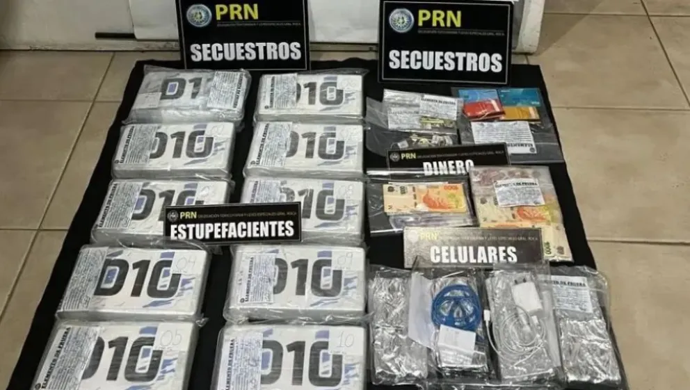 Incautaron 10 kilos de cocaína en una casa del centro de Roca